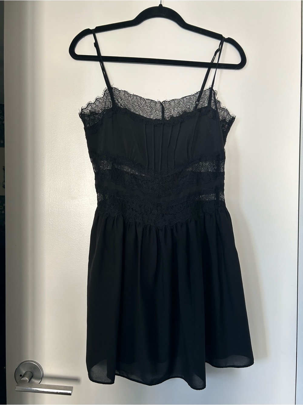 Lip Service Blacklist Lace Trim Spaghetti Strap Negligee - Sz M